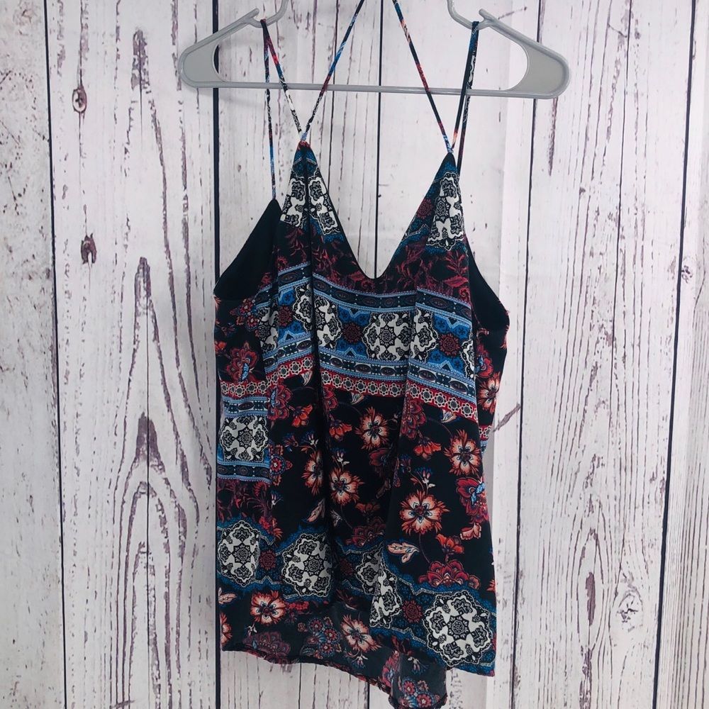 Interi camisole Black with  Floral Print